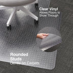Staples Office Chair Mat, Clear Floor Mats, Flat-Pile Carpets, 60 x 46 Inch, Smooth Glide | Smooth-glide protection for desk chairs on flat-pile carpeted floors.