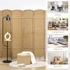 HOMCOM Room Divider, 8 Panel Folding Privacy Screen, 5.6' Tall Freestanding - Image 6