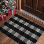 GENIMO Checkered Rug 27.5x43 inches Black and White Outdoor Rug Buffalo Plaid - Image 3