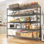 REIBII 55.5" W Storage Shelves 3200LBS Metal Shelving 5 Tier Wire Shelving Unit - Image 2