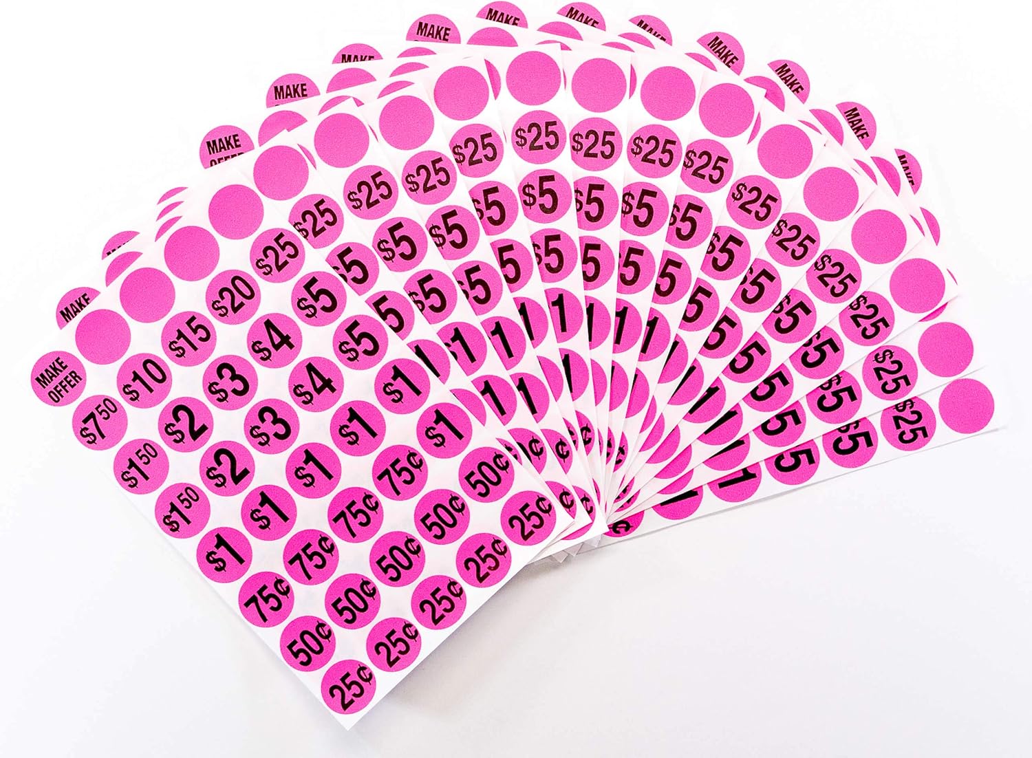 Sunburst Systems 7030 Pre-Priced Garage Sale Stickers (Labels),600 Count, Pink