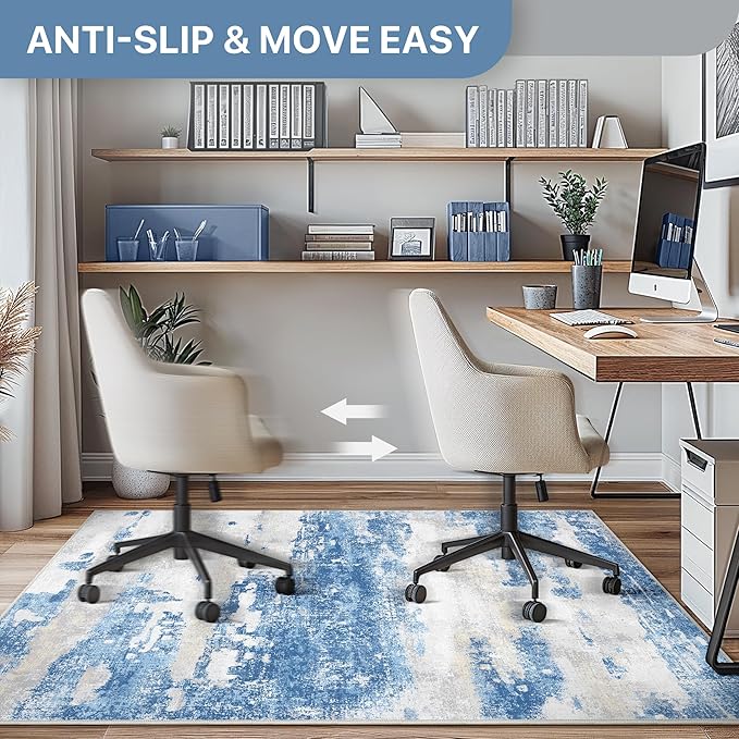 Office Chair Mat for Hardwood Tile Floor, Abstract 48"X 60" Desk Mats for - Image 4