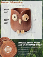 WODTILIFE Cute Owl Pen Holder for desk and walnut Phone Stand, Fun ebony pencil - Image 8