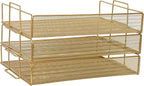 Martha Stewart Ryder 3 Tier Desk Letter Tray Organizer, Stackable Steel Mesh - Image 8
