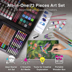 colour block 73-piece art set – premium art shown in use