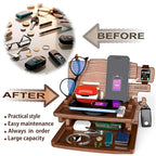 MED Wood Phone Docking Station – Nightstand Desk Organizer - Image 2