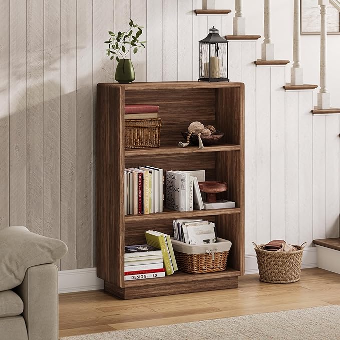ChooChoo 3-Tier Bookcase, Wooden Bookshelf, Farmhouse Bookshelf - Image 2