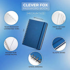 Clever Fox Password Book Spiral – Internet Address & Password Organizer - Image 2