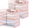 2 Pack Letter Tray 5-Tier Desk Organizer File Paper Holder by Sinboun