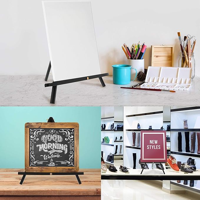U.S. Art Supply 16" Black Wood Tabletop Easel - Image 5