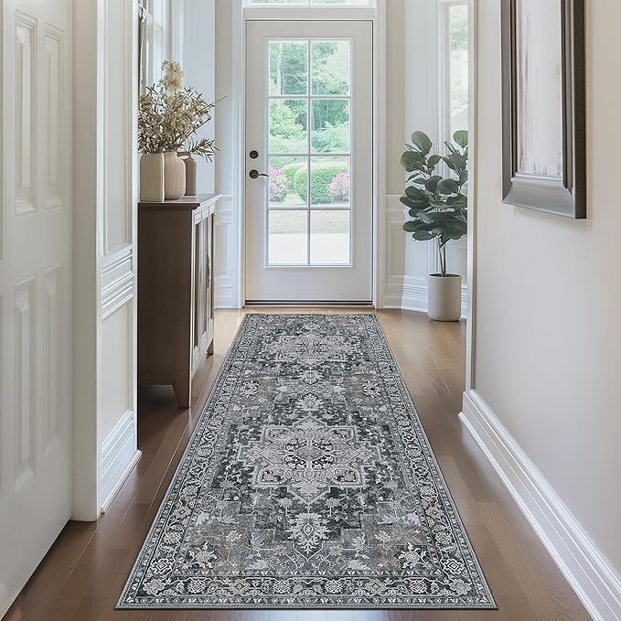 GENIMO 2x10 Runner Rugs for Hallway, Machine Washable Non Slip Vintage Rugs - Image 2