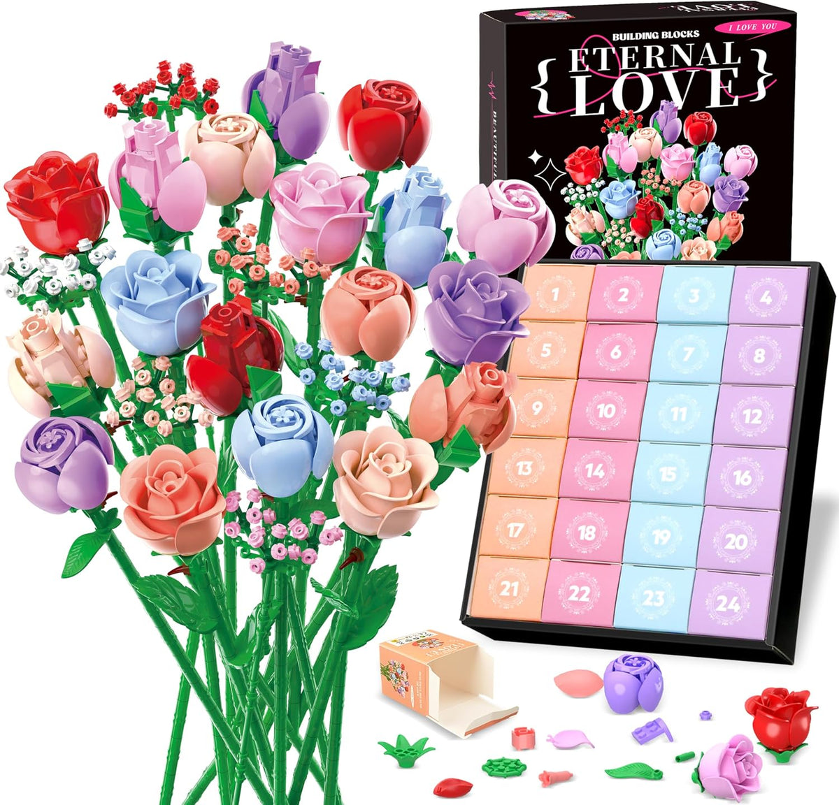 Sopu Flower Advent Calendar 2026, 24 Day Christmas Countdown Building Set - 1...