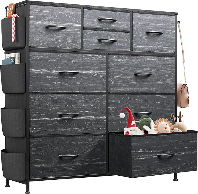 WLIVE Dresser for Bedroom with 10 Drawers, Fabric Dresser Chest of Drawers with by WLIVE