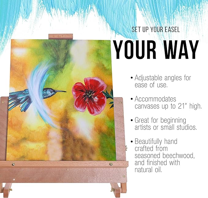 U.S. Art Supply Cancun Solid Wooden Tabletop Easel - Image 4