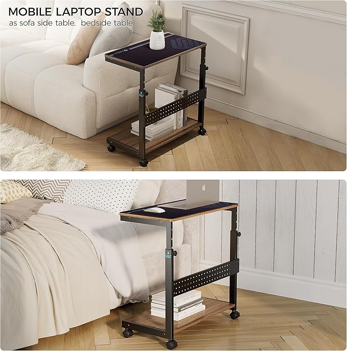 EUREKA ERGONOMIC PC Stand Computer Cart, Height Adjustable Tower Stand 2-Tier - Image 8