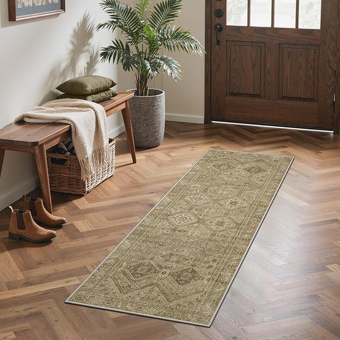 GENIMO Runner Rug 2x5 Non Slip Machine Washable Hallway Runner Rug, Low Pile by GENIMO