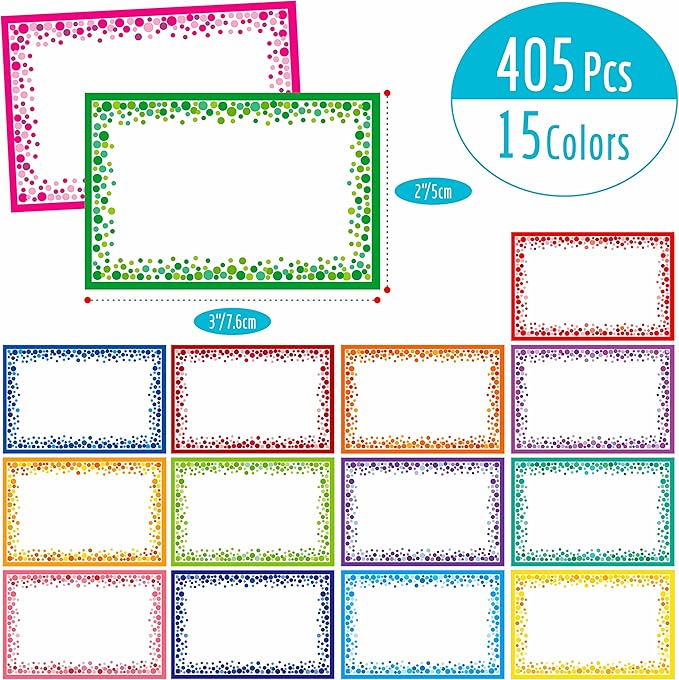 405pcs Name tag Labels, Colorful Name Badge - Image 2