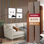 Avana Acoustic Wood Wall Panels – 94.4 x 12.6 Inch Smoke Walnut Acoustic Panels by AvanaHome
