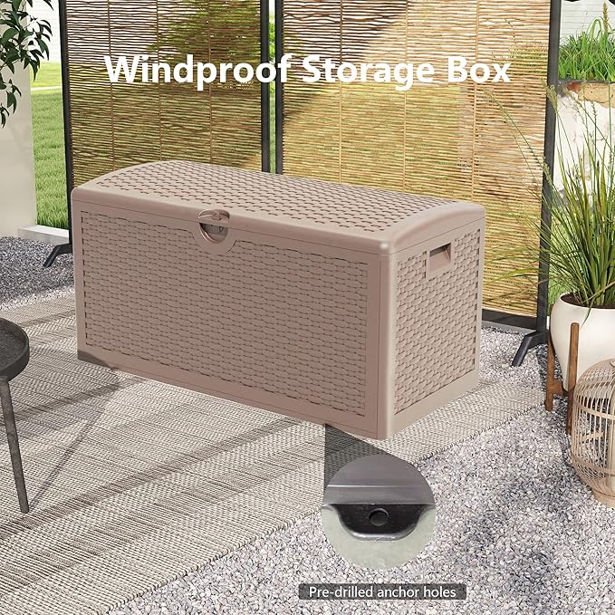 Yardgrace 80 Gallon Pro Resin Deck Box, Waterproof Outdoor Storage Bin - Image 7