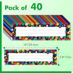 40PCS Traditional Manuscript Name Plates, Confetti Desk Name Tags - Image 2