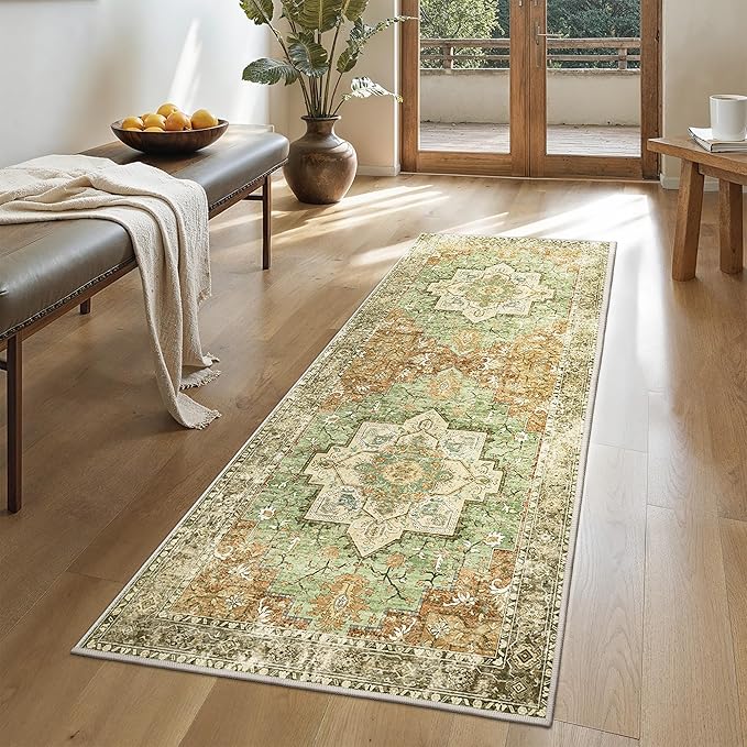 GENIMO 2x5 Runner Rugs for Hallway, Machine Washable Non Slip Vintage Rugs by GENIMO