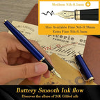 BEILUNER Blue Fountain Pen, Stunning Luxury Pens - Image 4