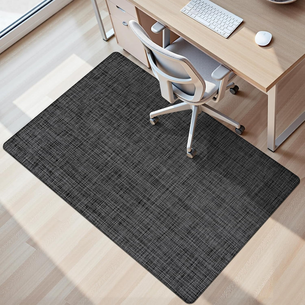Office Chair Mat for Hardwood Floor 36x48 Inch, Non-Slip Heavy Duty Floor Protector, Easy Glide PVC Mat for Rolling Chairs, Ideal for Wood Tile & Hard Floors(Black)
