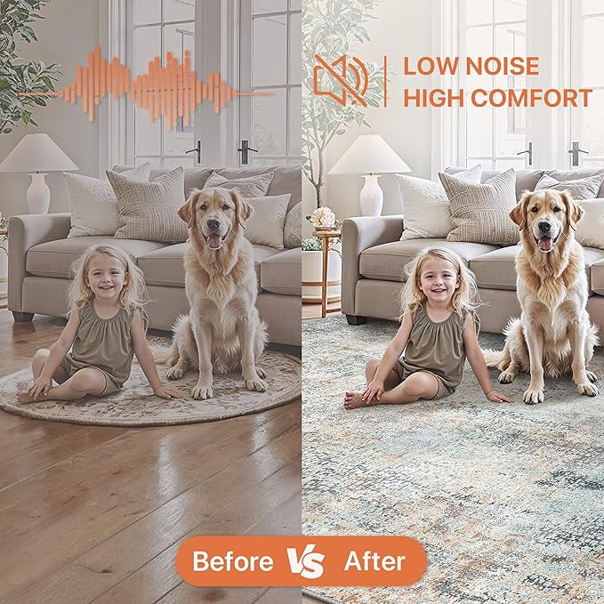 GENIMO Washable Area Rugs for Living Room, 8x10 Modern Non Slip Rugs, Low Pile - Image 7