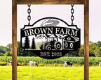Custom Farmhouse Metal Sign | Personalized Last Name & Established Date Farm - Image 2