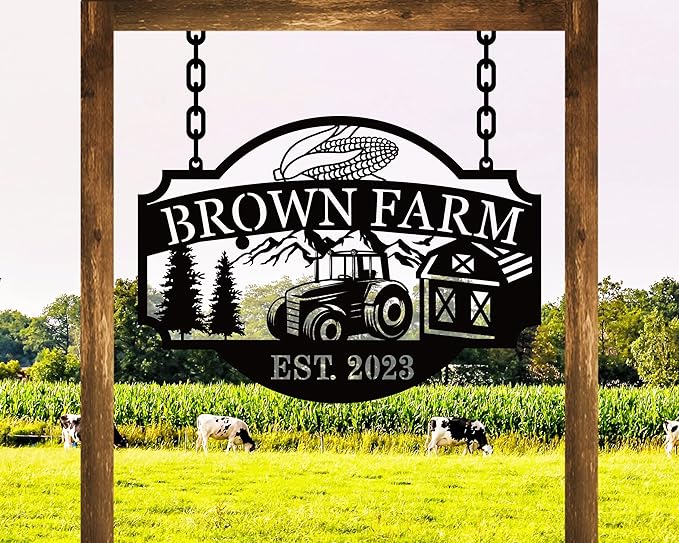 Custom Farmhouse Metal Sign | Personalized Last Name & Established Date Farm - Image 2