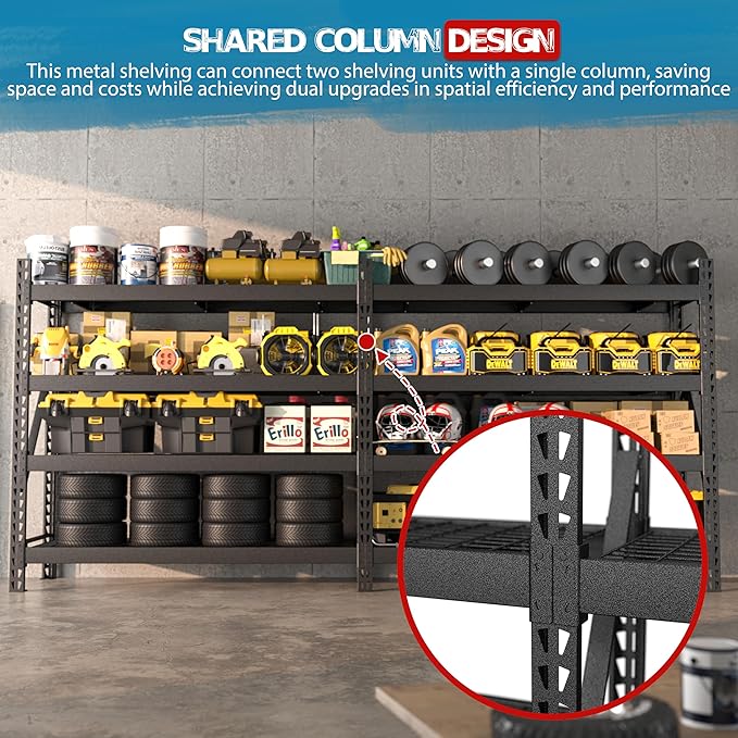 Yardenaler 8000LBS 78 "W x 24 "D x 72 "H Garage Shelving, 4-Tier Industrial - Image 8