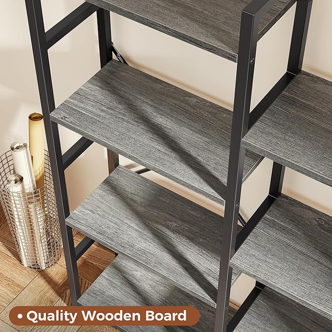 SUPERJARE Triple 6 Tier Bookshelf, Bookcase - Image 5