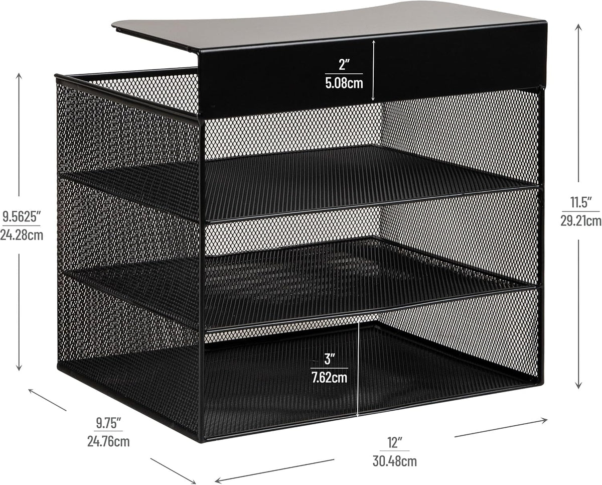 Mind Reader Slide-On Under Desk File Organizer, No Tools Required, Hanging St...