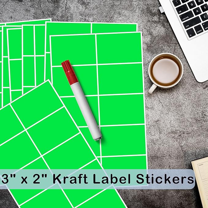 240 Pack Green Label Stickers, Large Name Labels - Image 3