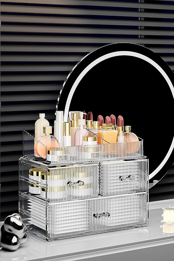 ZHIAI Stackable Cosmetic Organizer, Acrylic Cosmetic Organizer - Image 4