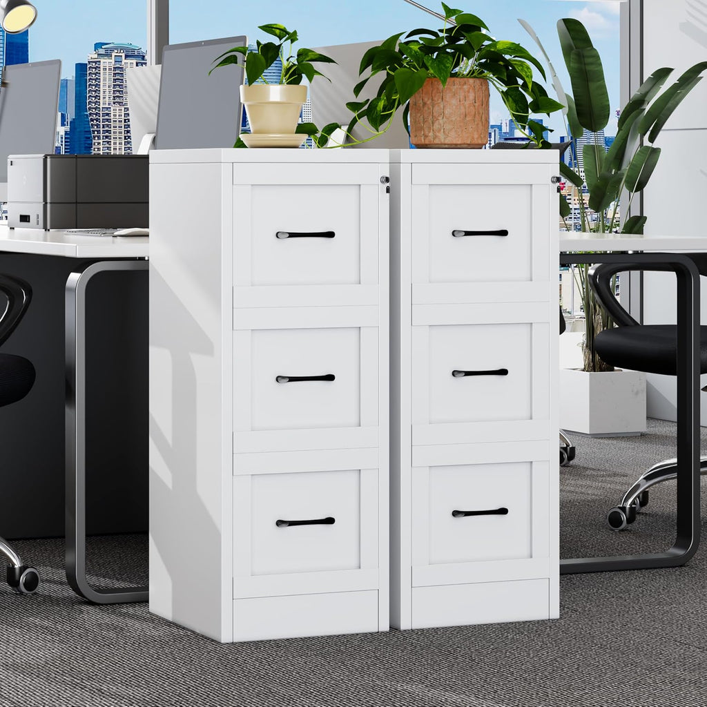 4 drawer metal file cabinet with lock,narrow vertical shown in use