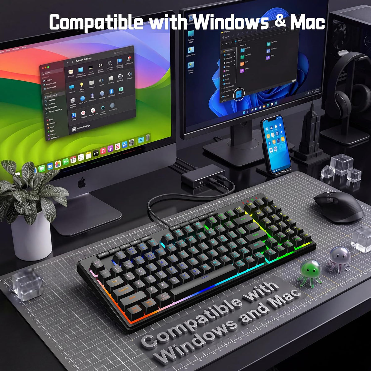 Redragon K517 Pro Wired Gaming Keyboard, RGB Backlit, Mechanical Feel 94 Keys...