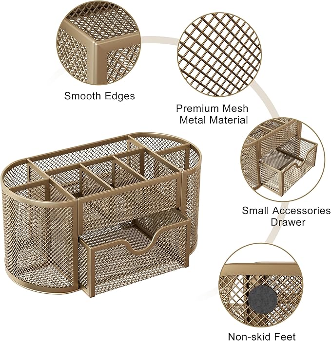 EasyPAG Mesh Pen Holder Desk Organizer - Image 3