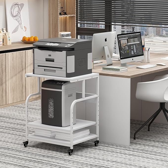 Fannova White Printer Stand, 23.6 x18.9 x 30 Inches Big Size Printer Table - Image 8