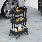 Simple Houseware 3-Tier Heavy Duty Metal Utility Rolling Cart - Image 4
