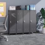 54" H Lockable Metal Storage Lockers with, Steel Locker Cabinet with Metal Hooks and 1 Adjustable Shelf for Home, School,Office, Assembly Required, Black