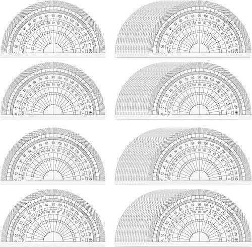 100 Pcs 4 Inch Clear Plastic Protractor Bulk Math Protractors Set 180 Degrees by Unknown