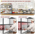 REIBII 75.6" H Storage Shelves Metal Shelving Unit - Image 7
