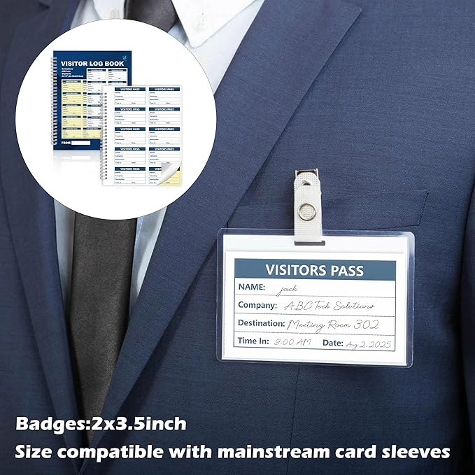 1 Pack of 500 Visitor Badges Registry Log - Image 6