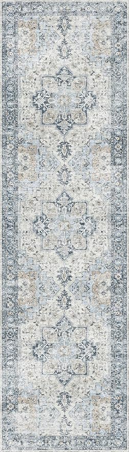 GENIMO Runner Rug 2'6"x7, Non Slip Vintage Hallway Runner Rugs, Low Pile - Image 8