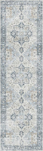GENIMO Runner Rug 2'6"x7, Non Slip Vintage Hallway Runner Rugs, Low Pile - Image 8