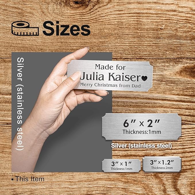 Personalized Name Plates, Stainless Steel Trophy Plates Engraved, Custom Name - Image 4