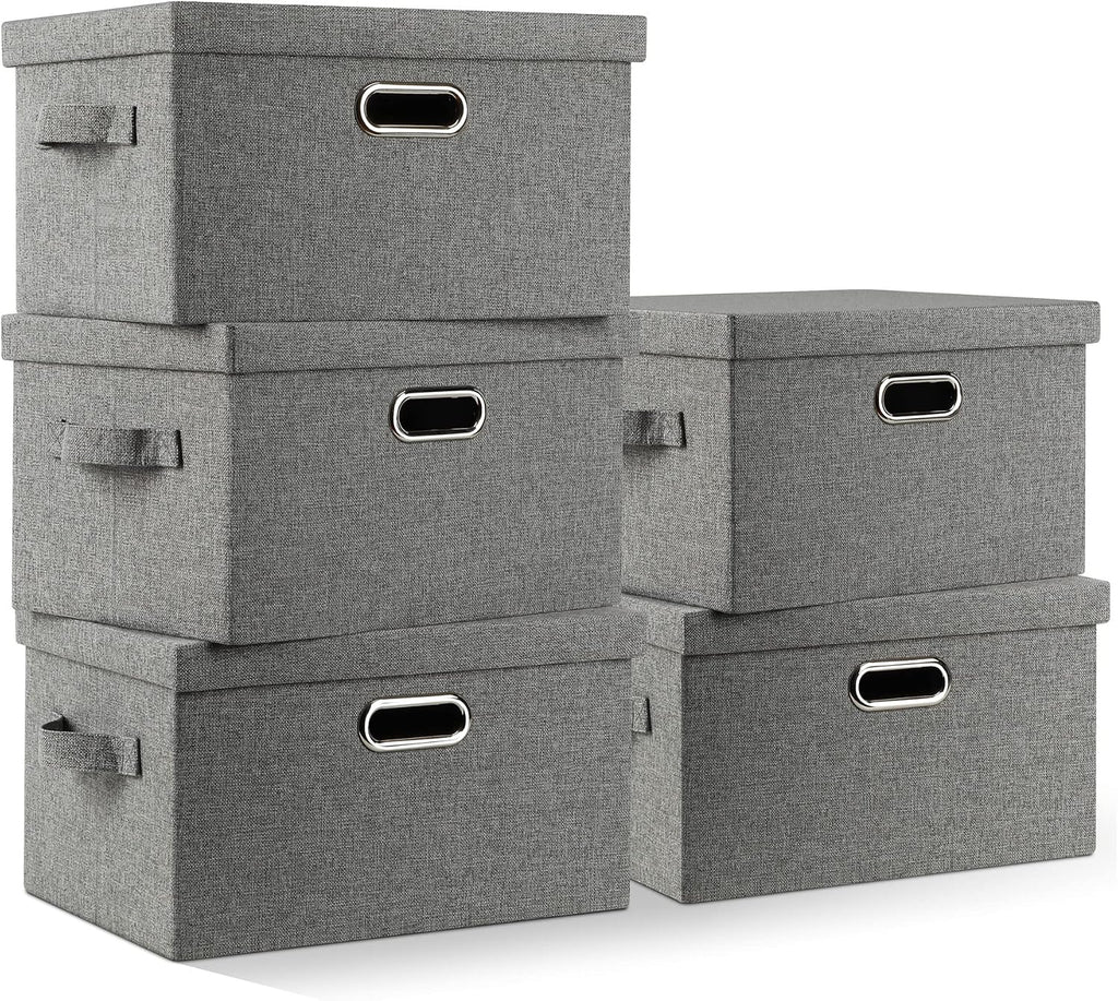 Graciadeco Medium 15" 21 Quart Collapsible Stackable Storage Bins