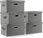 Graciadeco Medium 15" 21 Quart Collapsible Stackable Storage Bins
