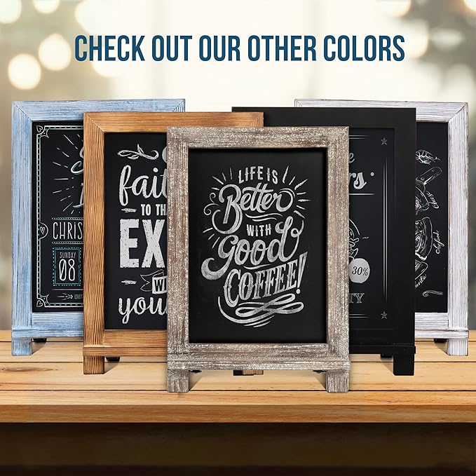HBCY Creations Rustic Wooden Tabletop Chalkboard - Image 9